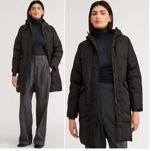 Everlane The ReNew Jacket Long Puffer Black NWT XS - Picture 1 of 8